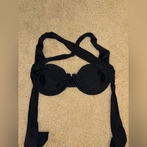 Black criss cross swim top size medium